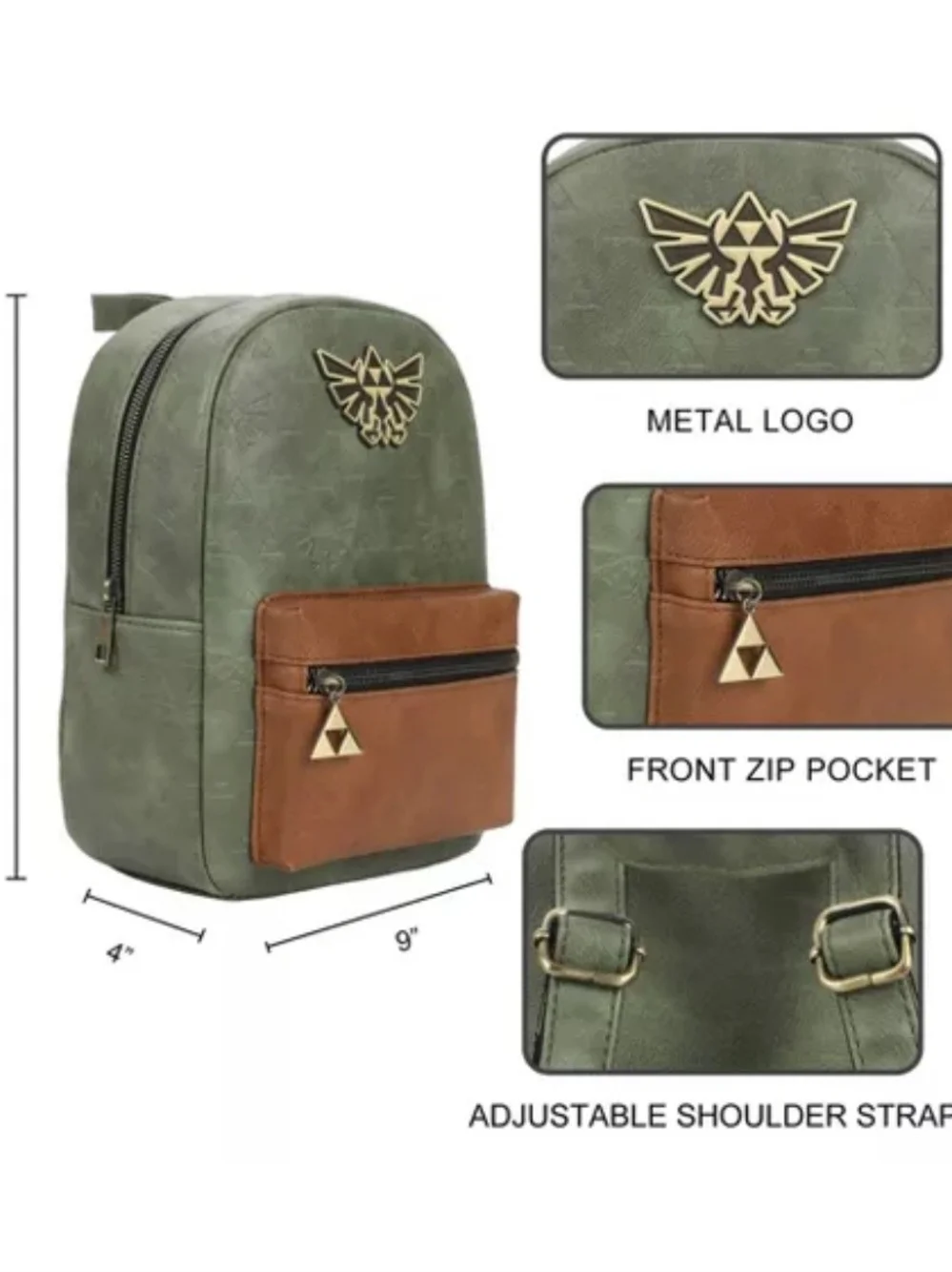 The Legend of Zelda Video Game Green and Brown Mini 11